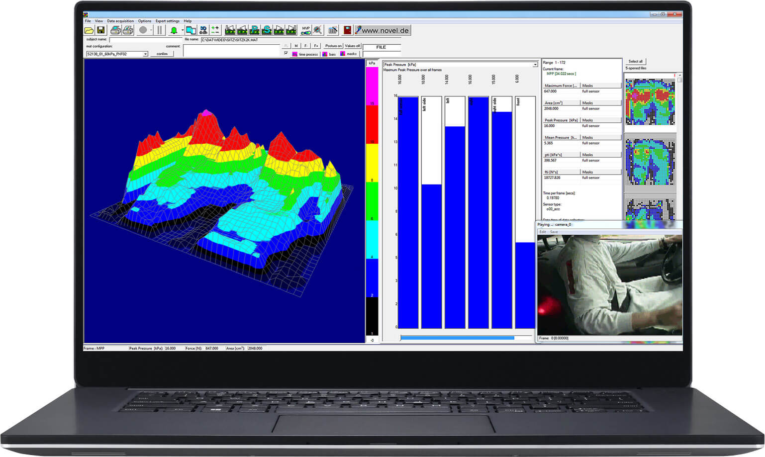 Body pressure mapping - pressure measurement sensor mat - pliance