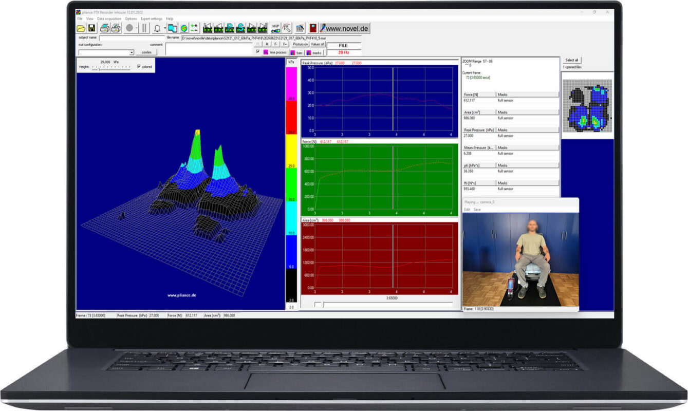 pliance-xf-32 recorder for body pressure mapping on seat (car,aircraft and ...)