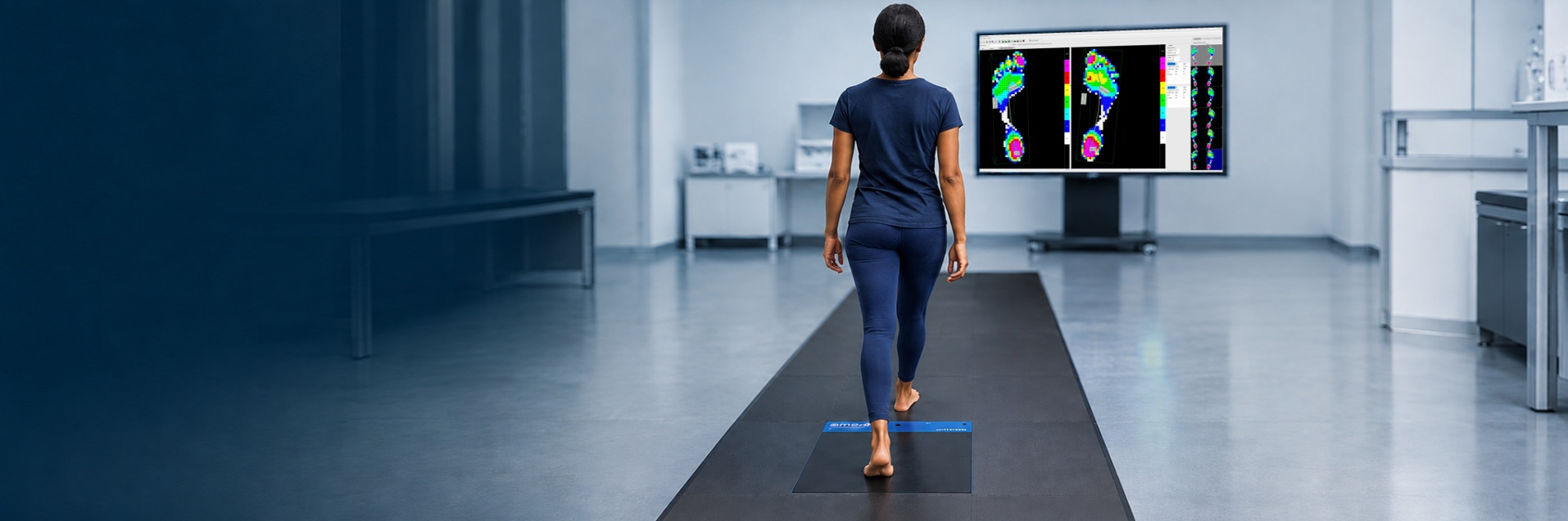Barefoot walking assessment on an emed pressure measurement platform