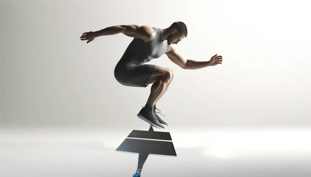 loadpad PT illustration showing an athlete jumping on a force plate