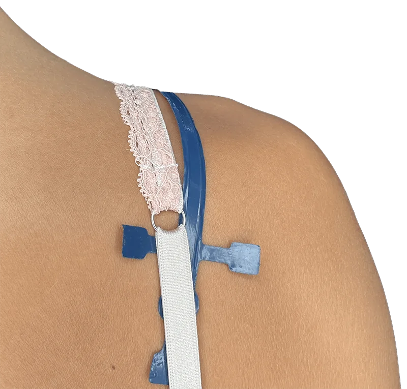 texsens sensor placed beneath a bra strap for force measurement